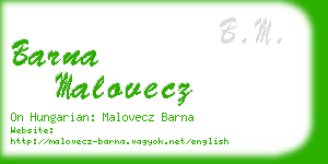 barna malovecz business card